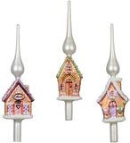 Decoris kerstboom piek glas peperkoekhuis 31cm kerstdecoratie.