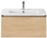 BES LED Frozen Badmeubelset 80 cm - Casella Oak - Keramische Wastafel Wit