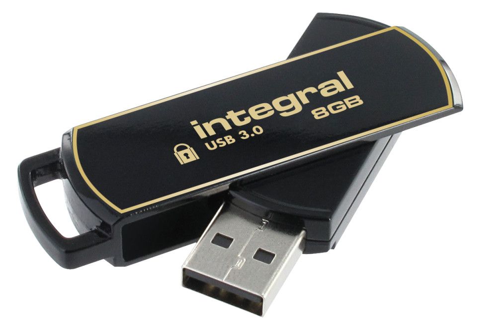 Integral 8GB Secure 360 USB 3.0 Flash Drive - Encrypted