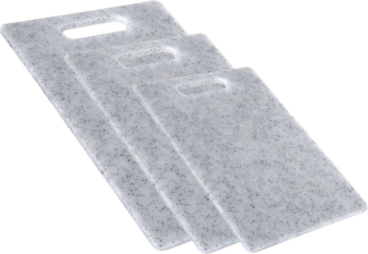 Gerim Keuken snijplanken - set 3x - Grijs - Kunststof - 24x34/20x30/15x25 cm