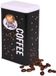 Merkloos Koffie bewaarblik - koffiepads / filterkoffie / bonen - zwart - coffee print - 800 ml