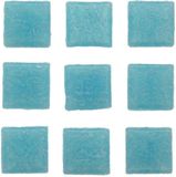 Glorex Hobby Glorex mozaiek steentjes/tegeltjes - vierkant - 30x stuks - lichtblauw - 2 x 2 cm