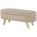 Homcom 831-795V00CW bankje voor binnen, gestoffeerde zitting, beige, schuim, polyester, hout, 1100 mm x 400 mm x 430 mm