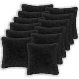 vidaXL - Kussensloop - 12 stuks - Zwart - 45 x 45 cm