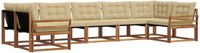 vidaXL - Hoek loungeset - 7 zitplaatsen - Acacia hout - Natuurlijk en beige