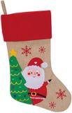 Sandy Chaussettes de Noël beige/rouge avec imprimé Père Noël 46 cm