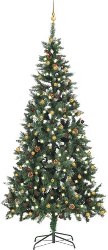 vidaXL Kunstkerstboom met verlichting en kerstballen 210 cm