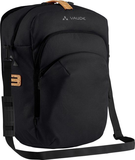 Vaude eBack Single 28L - Zwart - Enkele fietstas - Achter - Inclusief regenhoes