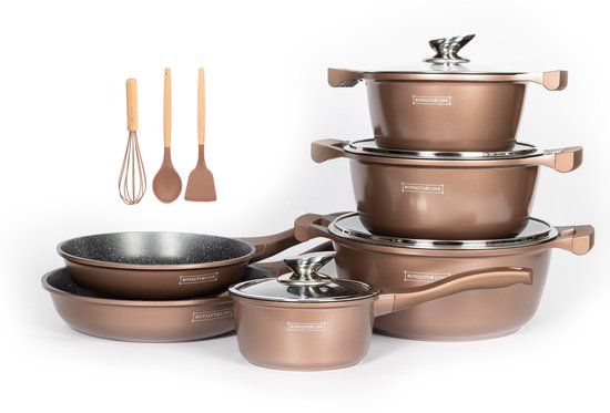 Royalty Line® BS1010 13-Delige Pannenset - Koper - Inductie Geschikt