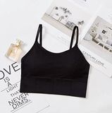 SXCDD Essentials Cotton Bra for Slim Girls, Fashionable Comfortable Bra, Simple Solid Color Bra - Black