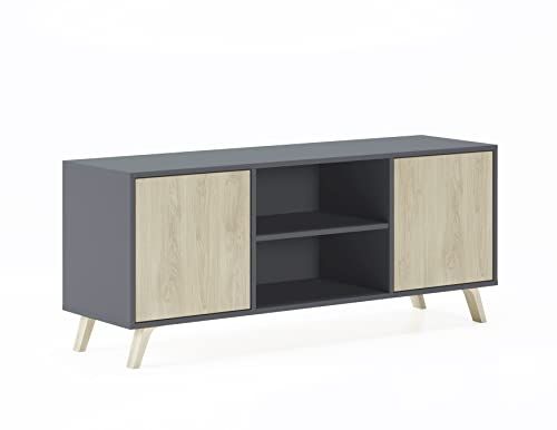 Skraut Home TV meubel Wind 140 - Grijs - 2 Puccini Color deuren - Geschikt voor 32-60 inch TV
