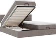 vidaXL Lit coffre avec matelas et LED 200x200cm Tissu Taupe