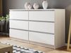 Maliwa Commode 6 tiroirs blanc