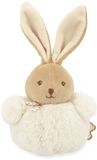 Kaloo - Pluche pompon konijn – zachte metgezel voor baby's vanaf de geboorte – 90% gerecyclede materialen – machinewasbaar – geboortecadeau met linten om te binden en Gingham-sjaal