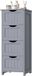 Happiq Armoire de salle de bain Étroite avec 4 tiroirs - Armoire sur pied en bois 30x82x30 cm - Gris