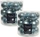 Decoris Kleine kerstballen - 36x st - lichtblauw - D4 cm - glas