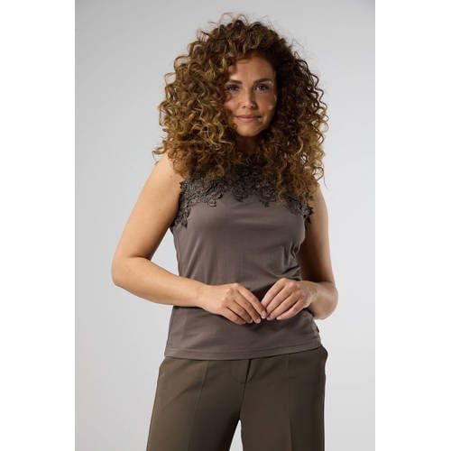 LabeL DOT kanten top - taupe
