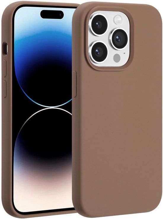 Accezz Liquid Silicone Backcover met MagSafe voor de Apple iPhone 14 Pro - Lichtbruin