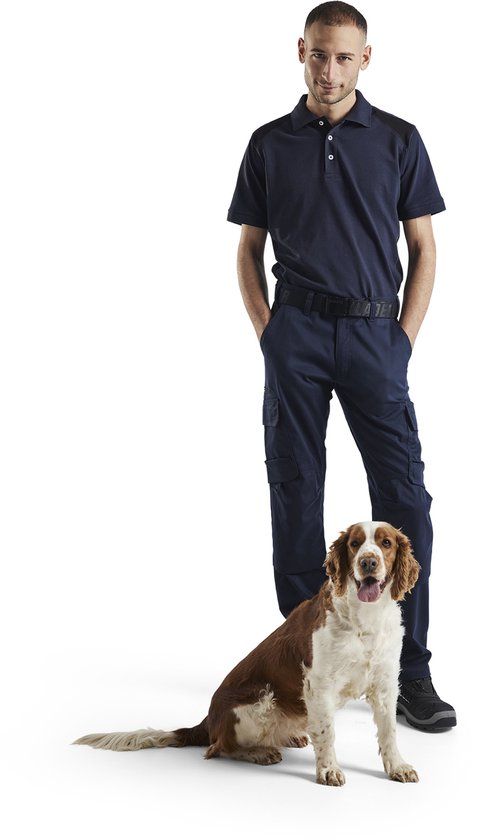 Blåkläder Werkbroek Stretch met Kniezakken 1448-1832 - Donker Marineblauw/Zwart - Maat 56