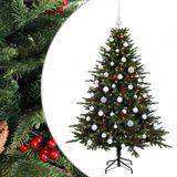 vidaXL Sapin de Noël artificiel avec boule de Noël 120 cm 150 LED Blanc chaud