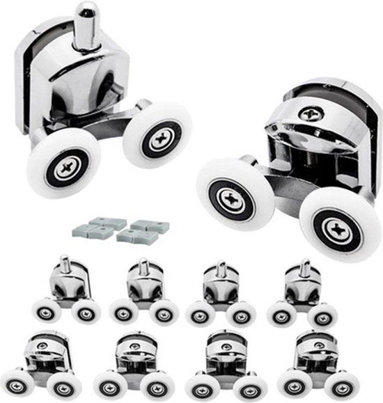 ForDig Reserve Wieltjes voor Douchedeur Chroom - Dubbel - 2 jaar garantie