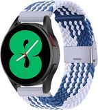 By Qubix Qubix Braided bandje Blauw/wit voor Samsung Galaxy Watch 5 Pro 45mm
