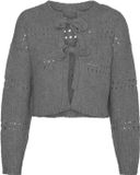Vero Moda Vest Vmadelina Ls Short Two Way Cardigan 10320590 Medium Grey Melange Dames Maat - XL