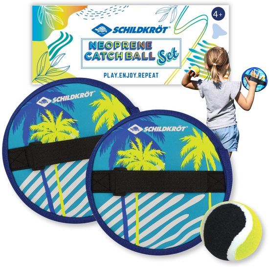 Schildkröt Neopreen Velcro Ballenset - Vangspel voor kinderen en volwassenen.