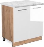 Vicco Fame-Line Wastafelkast – 80 cm, WB Marmer Wit Hoogglans