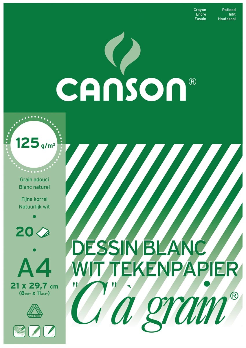 Canson tekenblok C à grain 125 g/m² ft 21 x 29 7 cm A4