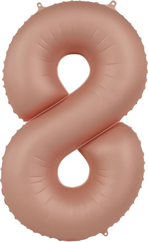 Folat Folieballon Cijfer 8 Vintage Rose - 86 cm