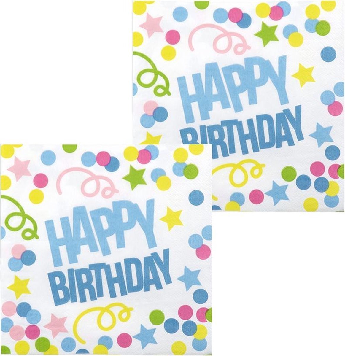 Boland servetten Happy Birthday 33 cm papier 12 stuks