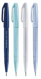 Pentel SES15C Brush Sign Pen Fasermaler Flexibele punt voor lettering, kalligrafie, illustratie, 4-delige set "Winter"