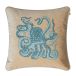 Chhatwal & Jonsson Taie Poulpe Brodé 50x50 cm Beige-aqua