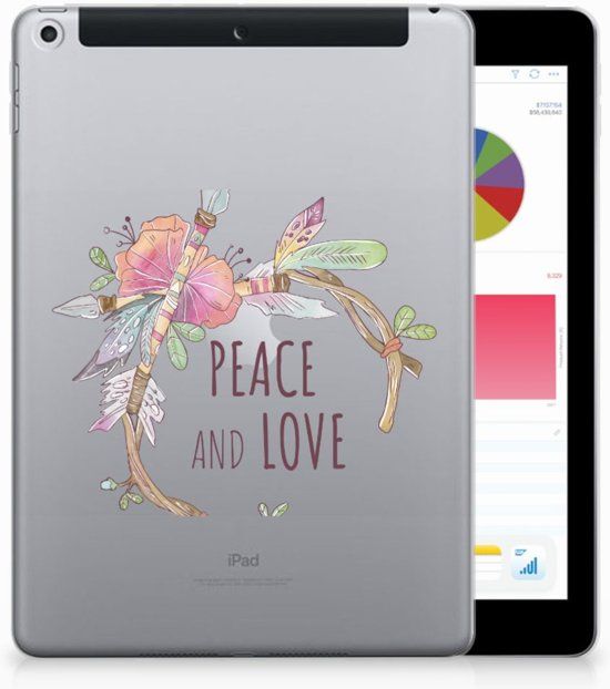 B2Ctelecom Apple iPad 9.7 2018 2017 Uniek Tablethoesje Boho Text