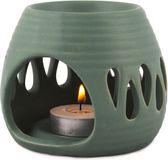 Pajoma Eenvoudige Keramiek Oliebrander in Groen Hoogte 8 cm