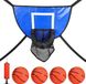 Markenlos Trampoline Basketbalset - Accessoire voor trampoline - 49 x 36 cm - Mini basketbalset met ballen - Blauw