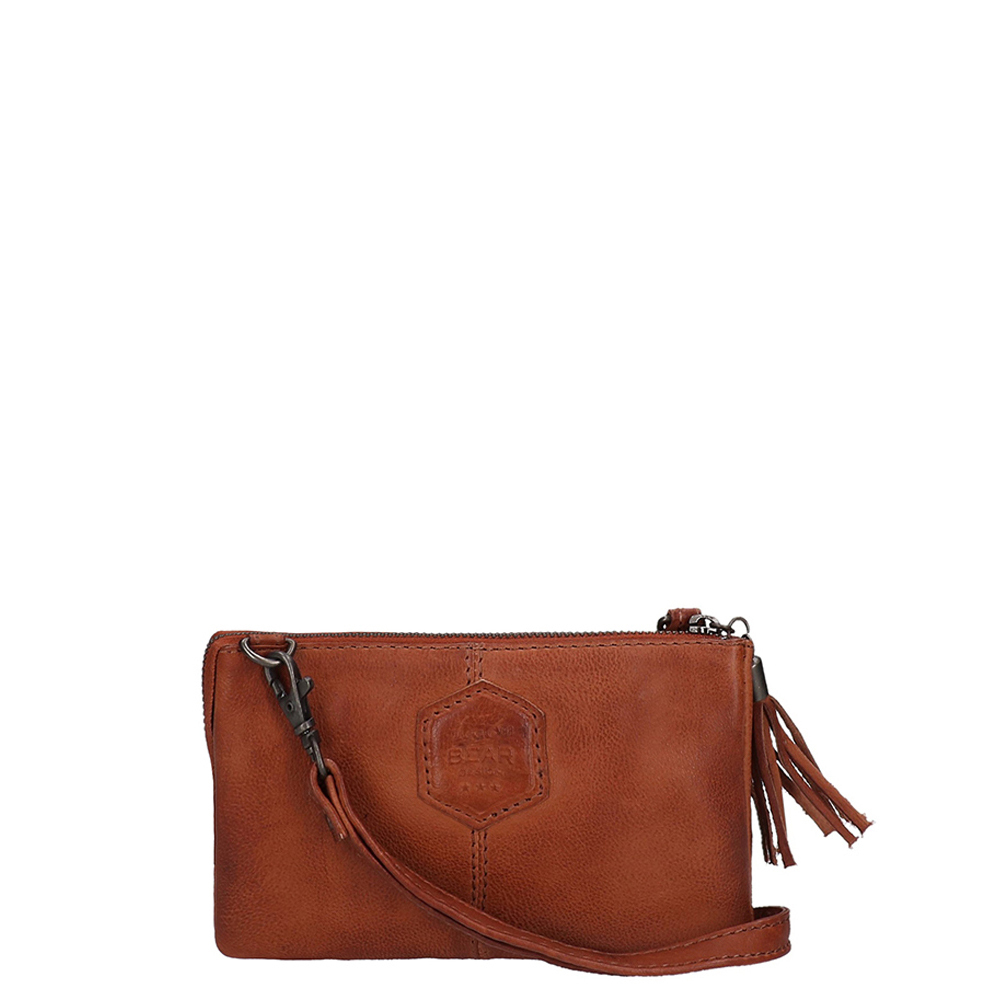 Bear Design Callisto Pelle Alessia Clutch cognac Damestas Bruin