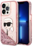 Karl Lagerfeld Glitter - iPhone 14 Pro Max Hoes - Róż