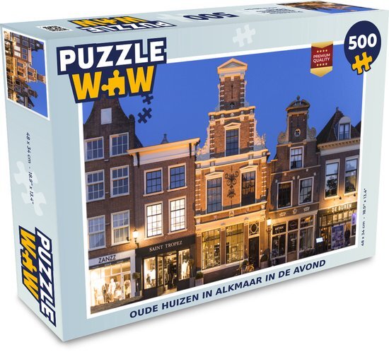 MuchoWow Puzzel Alkmaar - Avond - Huizen - Legpuzzel - Puzzel 500 stukjes