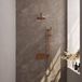 Brauer Copper Carving Thermostatische Regendoucheset Inbouw - Hoofddouche 20 cm - Rechte Wandarm - Met Drukknoppen - Handdouche Staaf - Doucheslang - Geintegreerde Glijstang