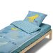 Caradou T-Rex Kinderbeddengoedset, 3-delig, 90 x 190 cm, Katoen, Blauw/Groen