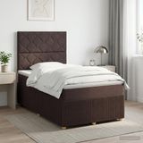 vidaXL Boxspringbed met matras, donkerbruin, 120 x 200 cm, stof
