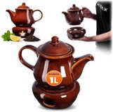 KADAX Theepot van keramiek, 1 liter, Bruin