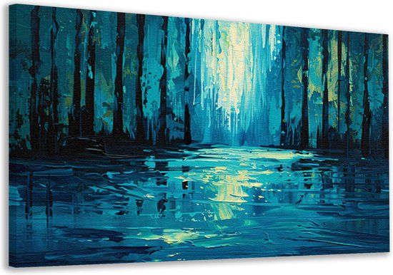 Merkloos / Sans marque Bos portret - Industrieel canvas schilderij - 70x50 cm