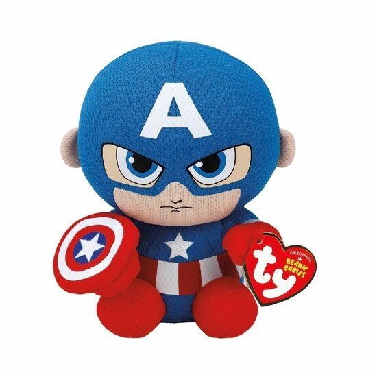 TY Beanie Babies Captain America Knuffel - 16 cm