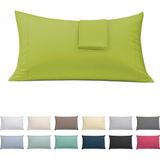 ECOMMERC3 Set van 2 kussenslopen, 45 x 100 cm, extra zacht en comfortabel, pistachekleurig, gemaakt in Spanje, ademend, gemakkelijk te wassen