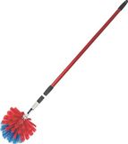 Merkloos Ragebol Rood/Blauw - spinnenrager met telescoopsteel 155 cm
