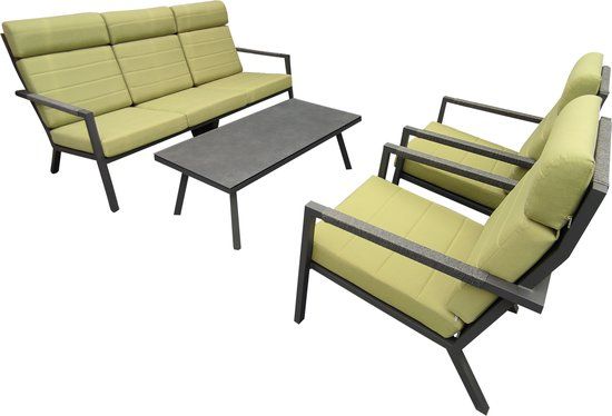 Driesprong Collection Set Angelina lounge 4 delig groen antraciet