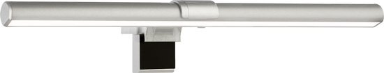 Briloner - PC-lamp klembaar, monitorlamp LED, USB, kabelafstandsbediening, stap CCT, dimbaar, kantelbaar, zilverkleurig, 2303-014